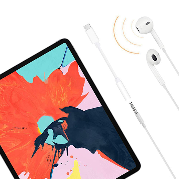 USB-C till 3,5 mm Hona Aux Ljudkabel Adapter för Hörlurar