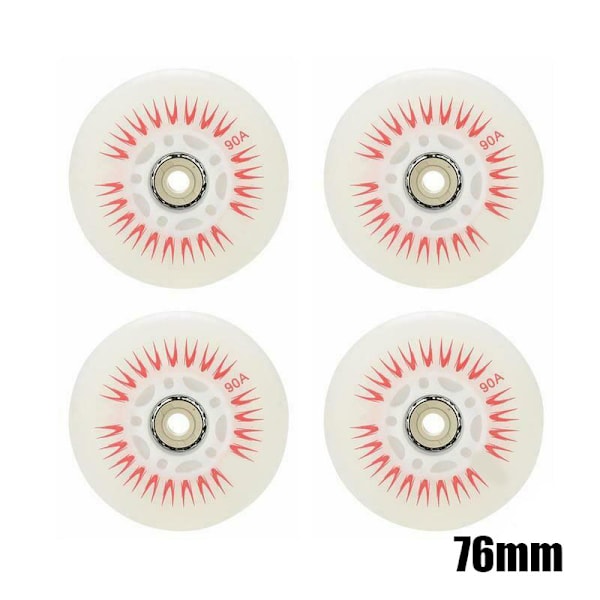 4 kpl Flash Inline -rullaluistelupyörät 90A LED-valaistus Rullaluistelupyörät 80 76 72 68 Punainen 76mm Red
