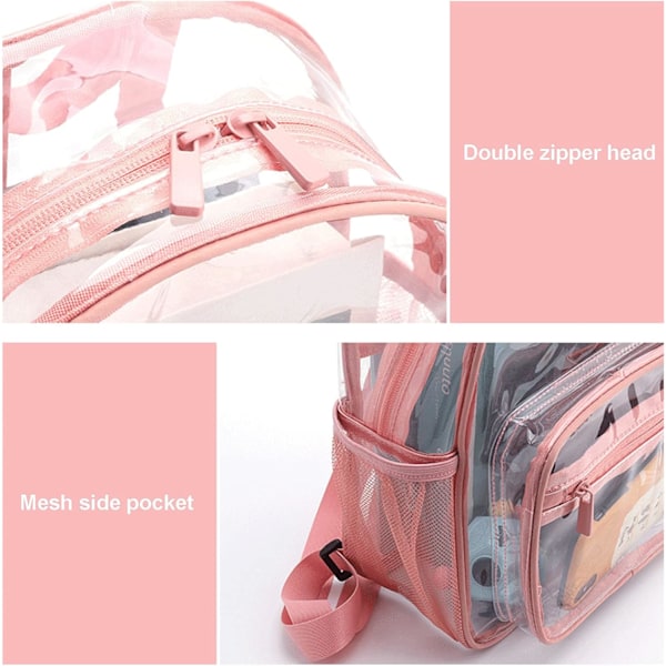 Transparent strandrygsæk, kraftig transparent plastikrygsæk, transparente PVC-rygsække