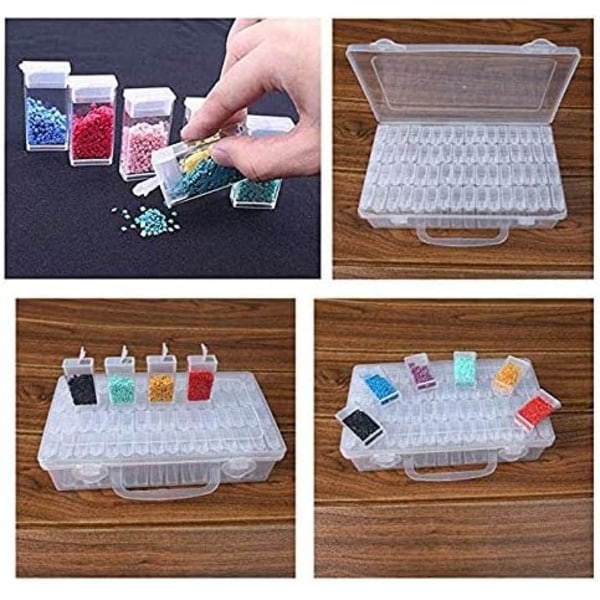 64 rum diamantmaleri opbevaringsboks plastbeholdere, 5d-WELLNGS