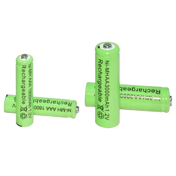 2/6/12/16/20/24/30 kpl Aaa 1800mah + Aa 3000mah 1.2v Ni-mh Ladattavat Akut Vihreä