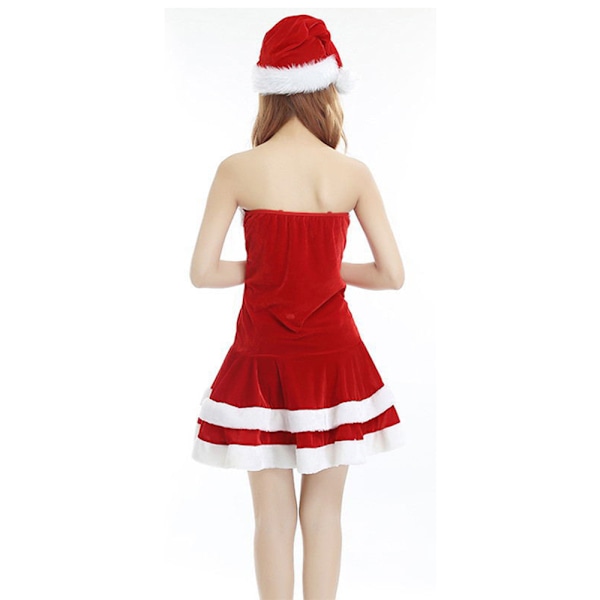 Naisten joulumekko talvi rouva Claus Santa cosplay-asu Rintaliivimallinen Good style L