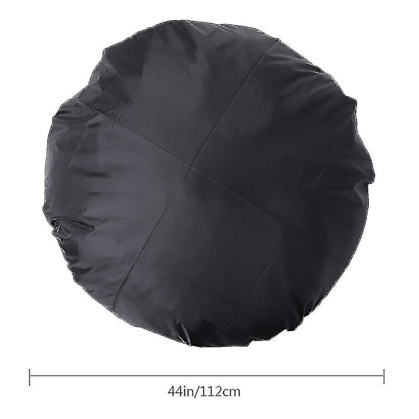 112cm Outdoor Round Black Round Waterproof Cover Cover Patio Fire Pit Cover