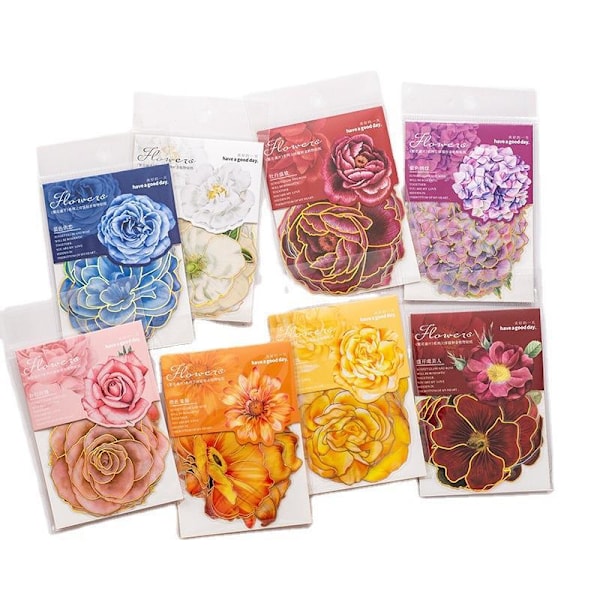 80 st blomsterdekaler, blomsterdekaler, albumdekaler, holografisk S