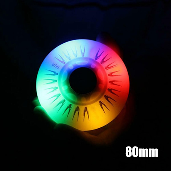 4 st Blinkande Inlineshjul 90A LED-belysning Skridskohjul 80 76 72 68 Flerfärgade 76mm Multicolor