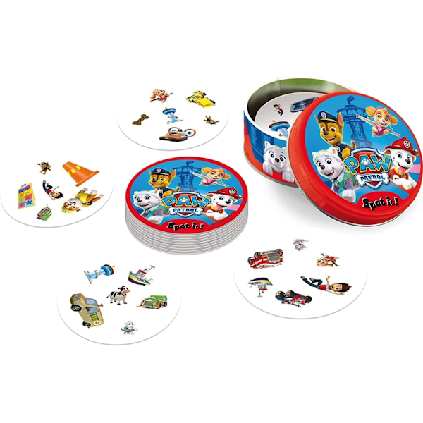 Spot It! Paw Patrol - Et populært familiespill! Morsomt matchende spill for barn, 4 år+, 2-5 spillere, 10 minutters spilletid, laget