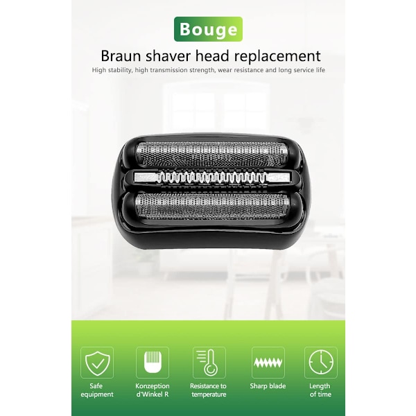 Braun Series 3 reservedele til elektrisk barbermaskine til mænd, Braun S3-21B barberhoved til 300s, 310s, 320S, 330S, 340S, 360S, 3010BT