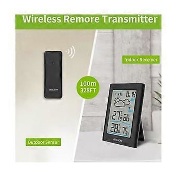Trådlös väderstation med inomhus- och utomhustermometersensor