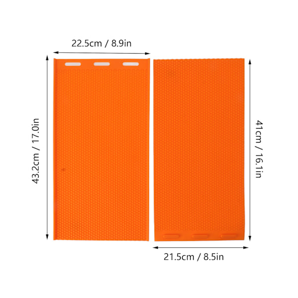 2 Ark 5,4 mm Silikone Bivoks Støbeform Bivoks Bundplade Prægemaskine Honeycomb Ark Støbeform Biavl Tilbehør Orange