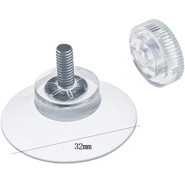 DIYexpert® 4 imukuppia Ø 30 mm kierteellä M4x10mm sis. solmupähkinät läpinäkyvä - Valmistettu Saksassa