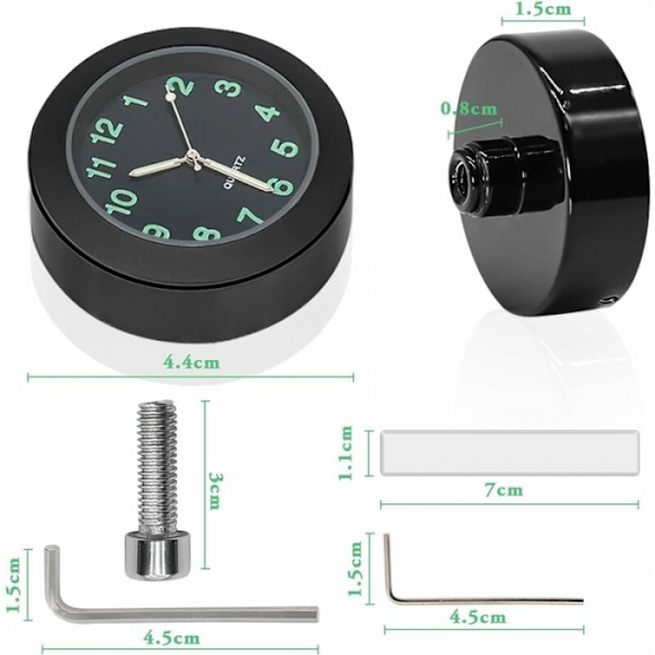 Vanntett styremontert klokke universal motorsykkel sykkelstyre 【DH】