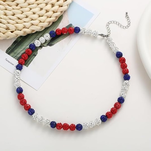Basebollhalsband med pärlor - Glittrande basebollhalsband - Basebollhalsband med nummer Inspirerat av strasshalsband, present till pojkar män basebollälskare