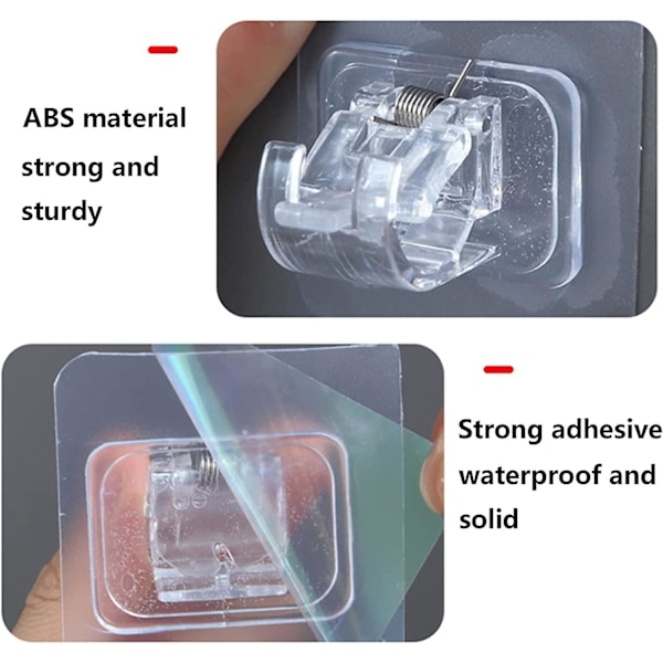 Stykker Gardinstang Beslag, Ingen Bor Gardinstang Beslag Selvklæbende Gardinkroge Selvklæbende Stang Beslag til Ophængning af Gardiner eller Håndklædestænger
