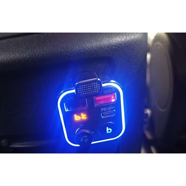 Bluetooth FM-sender og lader 20w - Til bilen - Billader 80