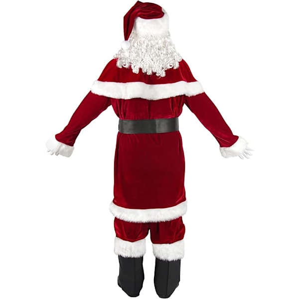 Julemandskostume til Mænd 12 dele. Santa Dragt Voksen Deluxe Fløjl Julemandskostume Sæt (XXL) XXL