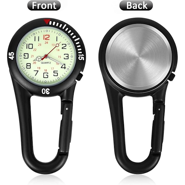 2 stk. Clip-on quartz ur lommeur rygsæk fob bælteur lyser i mørke【DH】