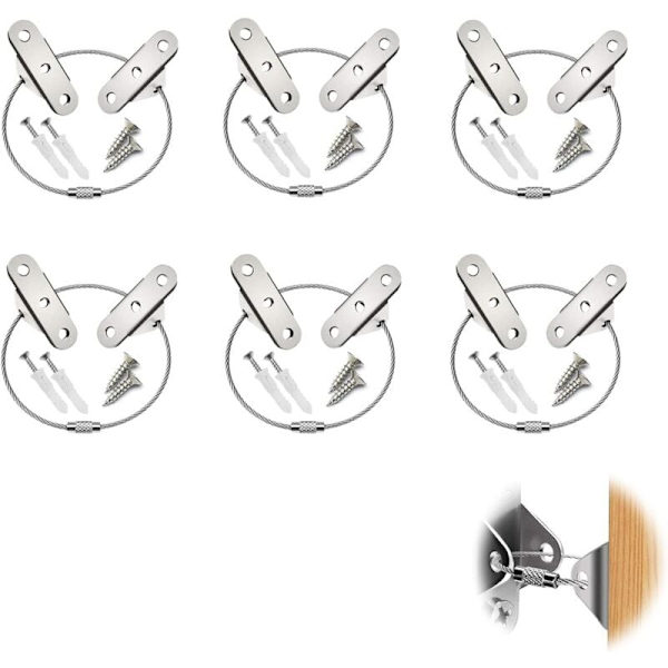 Paket med tippskyddsmöbelremmar, möbelremmar, barnsäkerhetslås, väggankare i stål för möbler för skydd (silver)