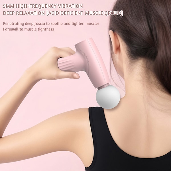 Mini Kannettava Fascia Lihashierontalaite USB-lataus Lihasten rentoutukseen kivunlievitykseen White