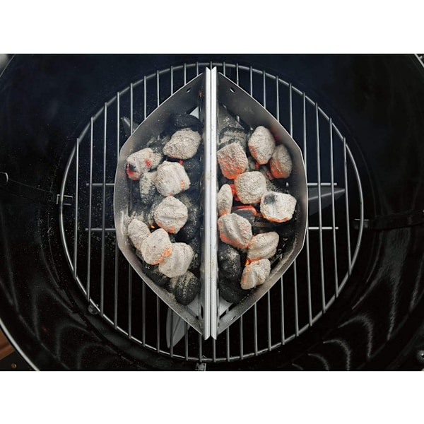 Sett med 2 kullkurver i rustfritt stål for Weber-griller og alle andre ildsteder