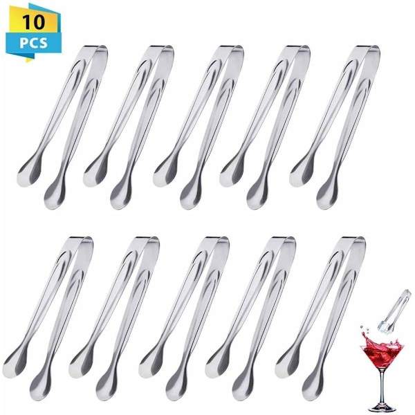 10 stk sett rustfritt stål sukker tang ispinne godteri godteri salat spaghetti serveringstenger bryllupsfest