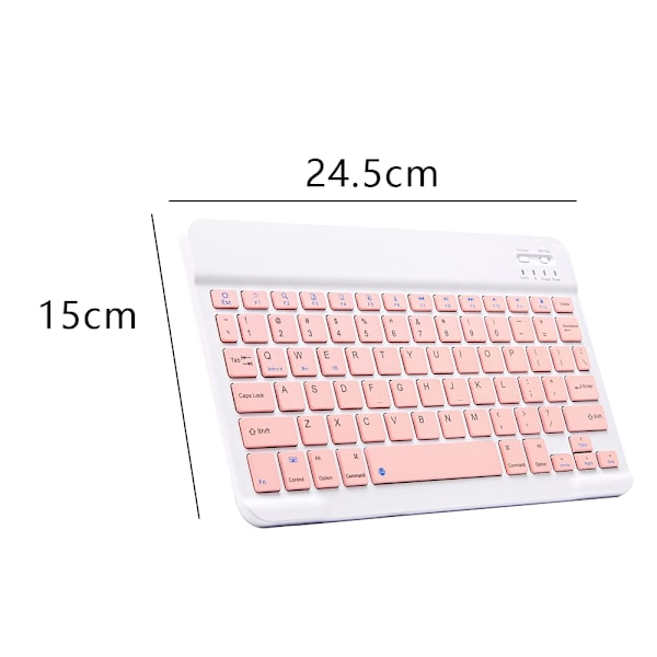 Ultratynt Bluetooth-tastatur - Bærbart trådløst minitastatur - Oppladbart for iOS, Android og Windows - 10 tommer