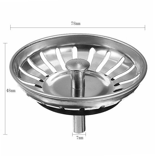 2 kpl Ruostumattomasta Teräksestä Valmistettuja Lavuaaripistokeita, Universaali 78 mm Lavuaari Suodatin, Ruostumattomasta Teräksestä Valmistettu Anti-Tukkeutumis Lavuaaripistoke, Keittiölle ja