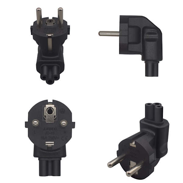 EU til IEC320 C5 strøm, EU hann til IEC320 C5 hunn AC-kontakt, EU (4,8 mm) 2-polet til PDU/UPS konverteringskontakt, 10A 250V