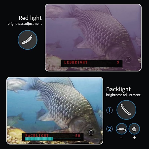 Underwaterfiskekamera, avancerad fisklokalisator, undervattenskamera för isfiske med 4,3 tum LCD-skärm