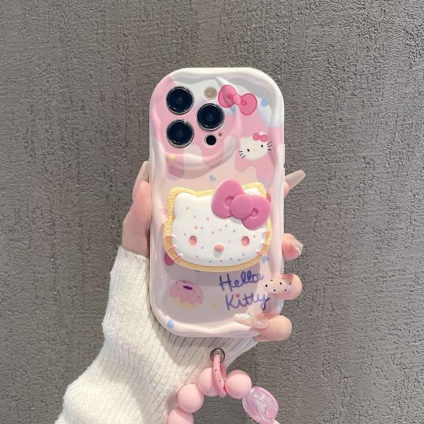 Yhteensopiva söpö kissakotelio iPhonelle, vaaleanpunainen Kawaii jalustalla ja riipuksella, sarjakuvamainen läpinäkyvä pehmeä TPU-puhelinkotelo iPhone 13 Pro Max