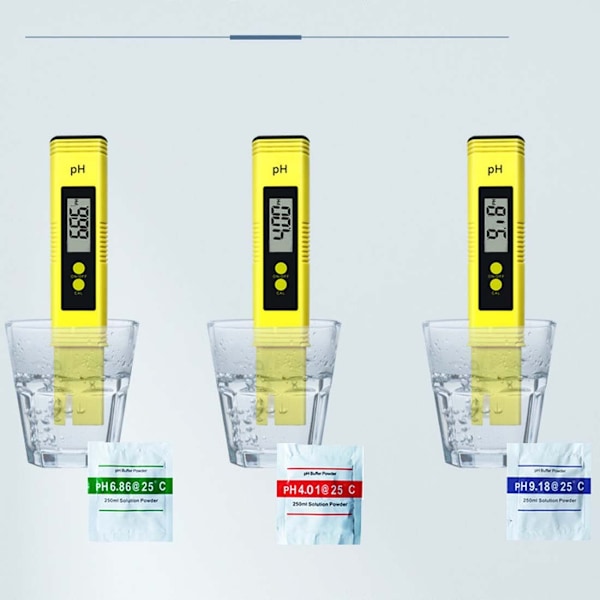 PH-mätare, digital testare 0,01 mätare med hög noggrannhet för vatten, 0-14 mätområde, hushållsdricka, akvarium, fisk yellow