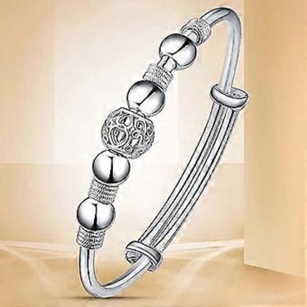SZTXJ Spinner Armbånd Bangles til Kvinder Fidget Armbånd mod Angst Justerbar Sølv