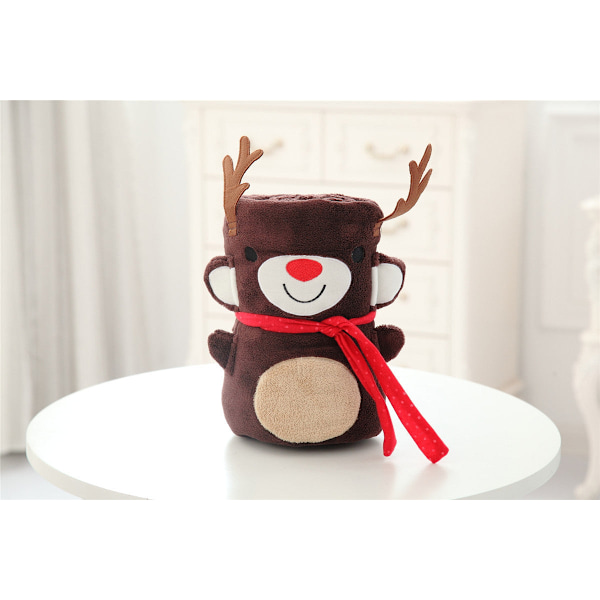 Julegave Kreativ Julemandsteppe Tegneserie dobbeltsidet flanel snemandsteppe Snemand Snowman Large size (1.2 m * 1.7 m)