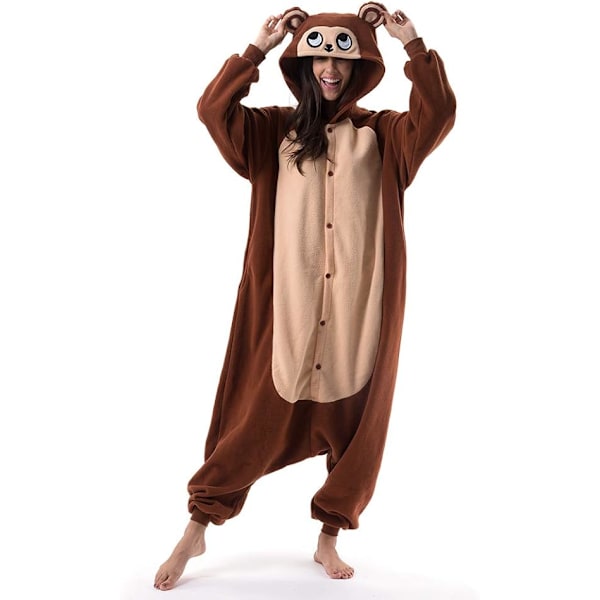 Unisex Voksen Tegneserie Kostume Halloween Jul Pyjamas Jumpsuit Onesies Plys Cosplay Pyjamas Abe M