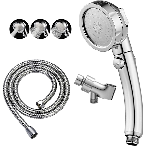 Chrome High Pressure Handheld Shower Head with ON/OFF Pause Switch, 3 Spray Modes Shower ,  Camper Shower Head with Hose and Adjustable Angle Bracket