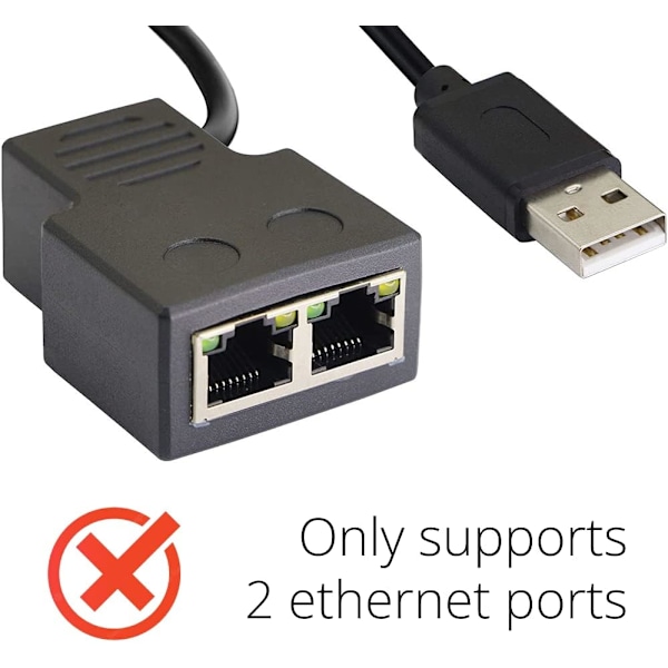 ETHERNET-JAKAJAA, Internet-jakaja, Verkkokytkin, CAT6, RJ45, 100mbps, USB-virta, 5-porttinen LAN-kytkin lisää Ethernet-portteja