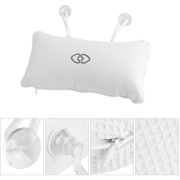 Kylpyammetyyny, erittäin pehmeä ja ergonominen, liukumaton kylpylätyyny ja imukuppi, niska- ja pääntuki, 350 x 200 mm