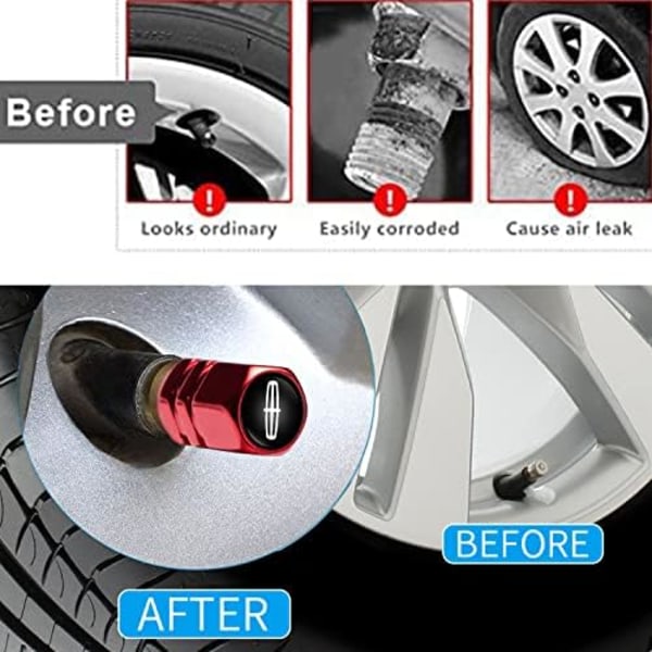 Metalliset autonrenkaan venttiilin hatut, yhteensopivat Maserati Quattroporten, Ghiblin, Levanten kaikkien mallien kanssa, ilmaventtiilin hatut Styling De【mo】 for Lincoln