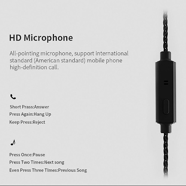 Qkz Vk1 Langalliset In-ear-kuulokkeet Basso Hifi Kuulokkeet Urheilukuulokkeet Mikrofonilla (hy)