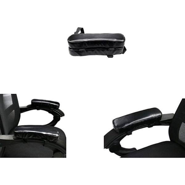 Pakke PU Armlænspuder, Albuestøtte, Albuepude, Memory Foam Armlæn til Kontorstol og Gamingstol, Stol Armpude (Sort)