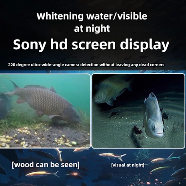 Underwaterfiskekamera, avancerad fisklokalisator, undervattenskamera för isfiske med 4,3 tum LCD-skärm