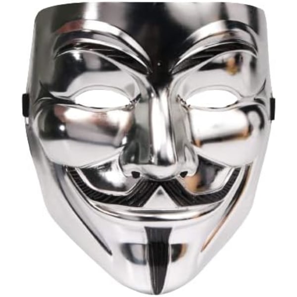 Halloween Vendetta Maske, Masquerade Karnevalsmaske Unisex Erwachsene Partyzubehör Cosplay Silver