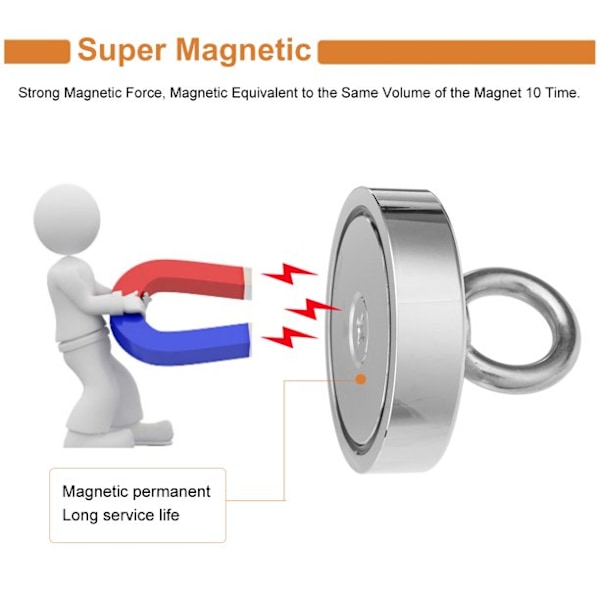 Neodyymimagneetti köydellä 10 metriä / 20 kg