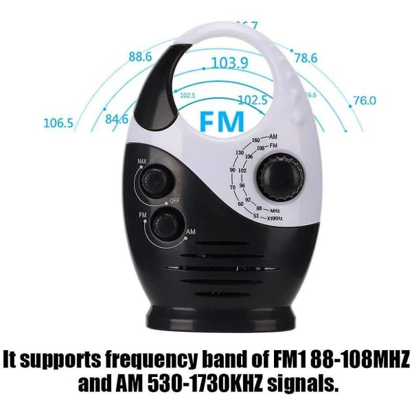 Vedenpitävä radio, säädettävä äänenvoimakkuus suihku Am Fm -painikekaiutin  a15f | Fyndiq