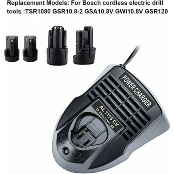 AL1115CV 10.8V 12V 1.5A Lithium Ion Batterioplader Strømforsyning til Bosch Li-ion Boremaskine/Skruetrækker BC430 BC330, 2 607 336 996 BAT411 BAT412A Ternel