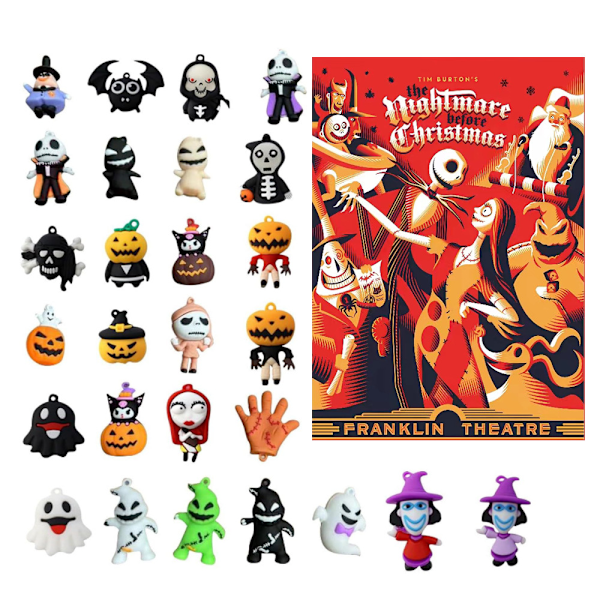 Julegavehit 2023 Halloween Adventskalender med 24 Pynt Nedtælling Blind Box Legetøj-sfssscs Halloween Blind Box A (160G)