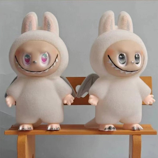 Nya Laboo 3:e generationen Varm Kanin Flockning Söt Djur Docka Ornament Serie Leksaker Grå Ögon（）