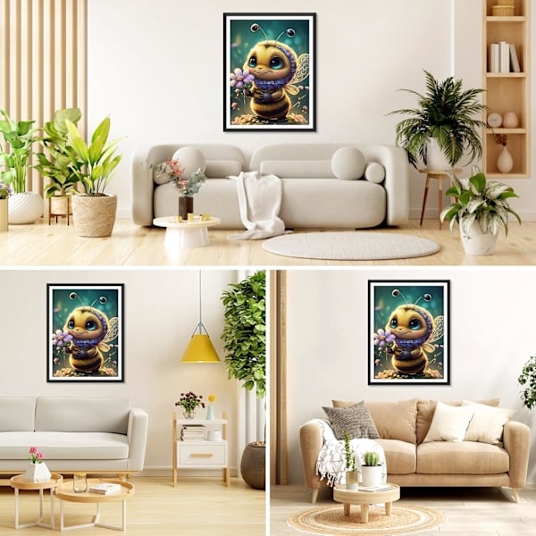 30*40CM 5D Timanttimaalaus Mehiläinen, Eläin Täysi Timanttimaalaus Ki【DH】
