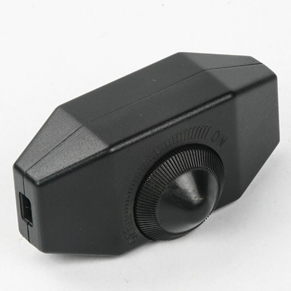 1-60W Dimbar LED-dimmer (roterande dimmer) LED dimbar, på/av, 220-230V, CE-linjekontakt, svart,