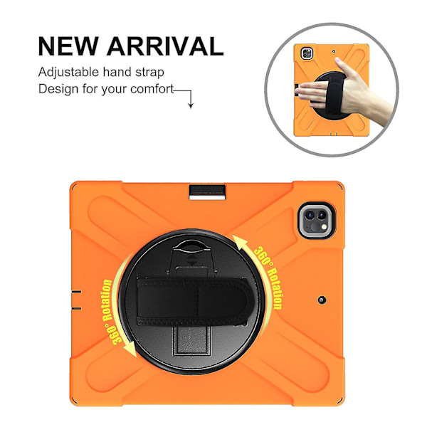 Pencil Case til iPad Pro 12.9 tommer med Håndrem, Justerbart Stativ, Kamerabeskyttelse