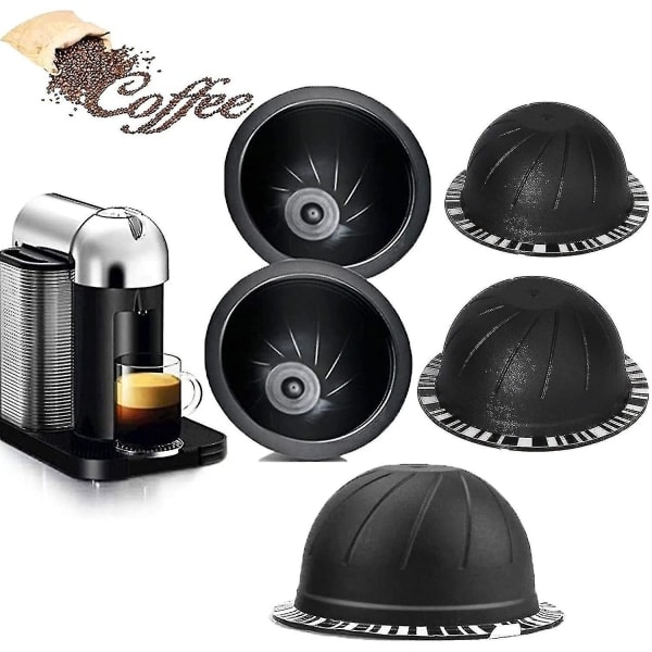 stk genanvendelige Vertuo Pods genopfyldelige kaffekapsler (brun 150 ml, 5)